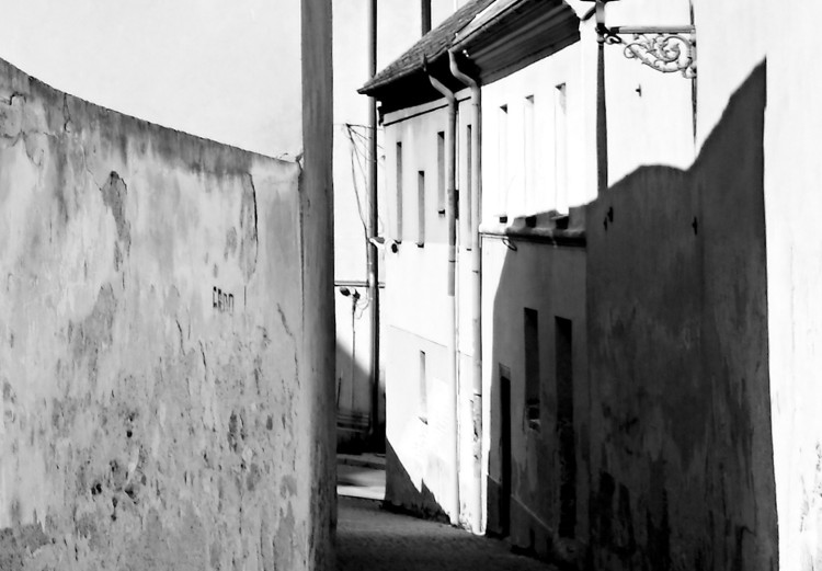 Poster Narrow alley - black and white urban street scene against architectural backdrop 115003 additionalImage 8