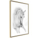 Poster White Horse - black and white sketched portrait of a majestic animal 116503 additionalThumb 8