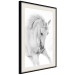 Poster White Horse - black and white sketched portrait of a majestic animal 116503 additionalThumb 3