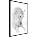 Poster White Horse - black and white sketched portrait of a majestic animal 116503 additionalThumb 13
