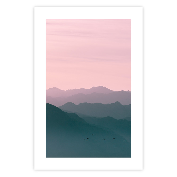 Wall Poster Sunrise Mountains - mountainous landscape against a pink sky backdrop 116703 additionalImage 25