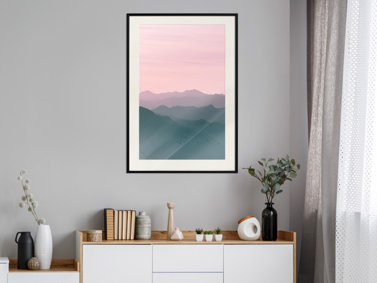 Wall Poster Sunrise Mountains - mountainous landscape against a pink sky backdrop 116703 additionalImage 22