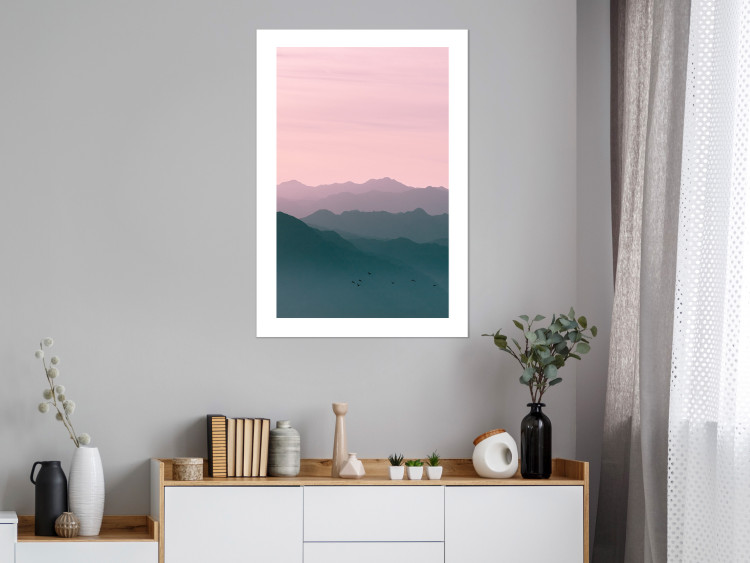 Wall Poster Sunrise Mountains - mountainous landscape against a pink sky backdrop 116703 additionalImage 4