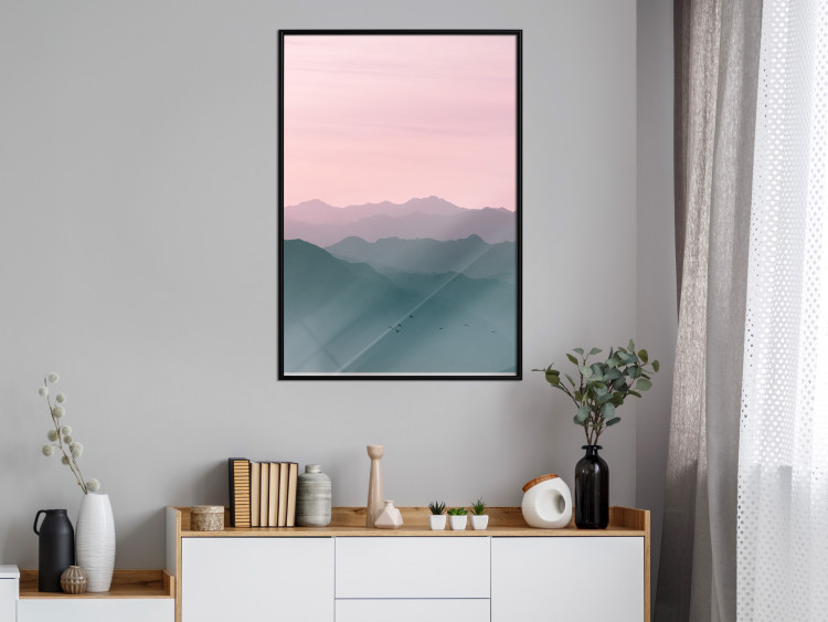 Wall Poster Sunrise Mountains - mountainous landscape against a pink sky backdrop 116703 additionalImage 3