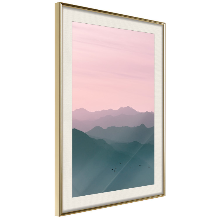Wall Poster Sunrise Mountains - mountainous landscape against a pink sky backdrop 116703 additionalImage 2