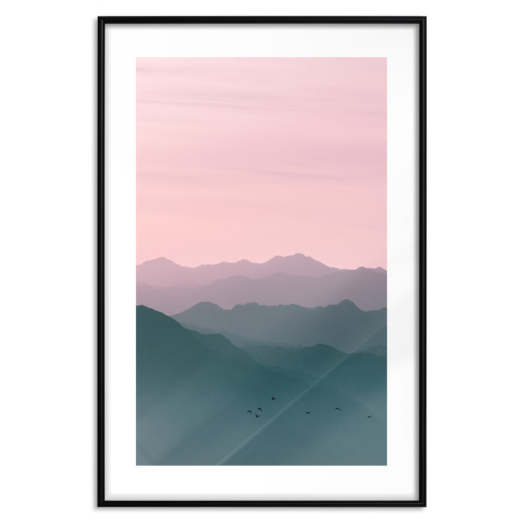 Wall Poster Sunrise Mountains - mountainous landscape against a pink sky backdrop 116703 additionalImage 15