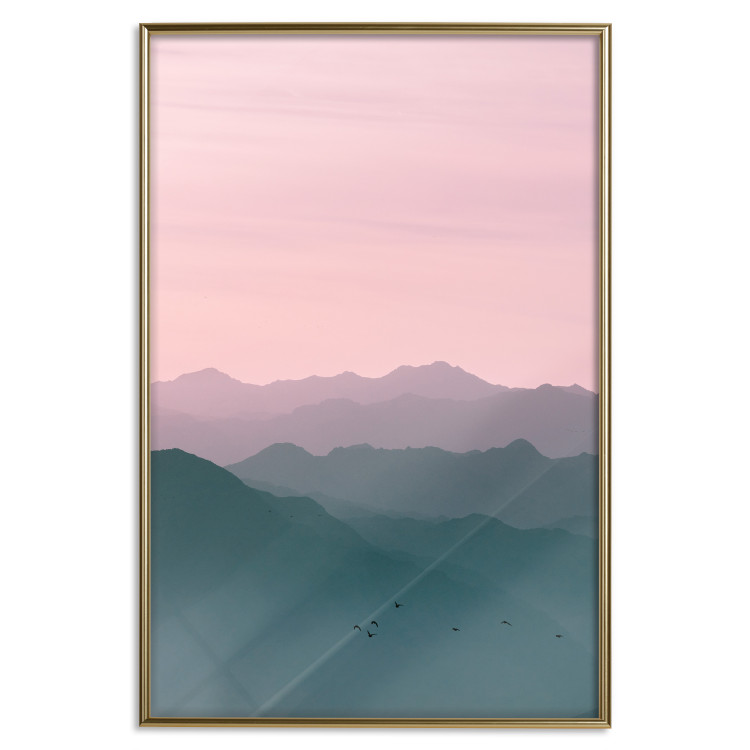 Wall Poster Sunrise Mountains - mountainous landscape against a pink sky backdrop 116703 additionalImage 20