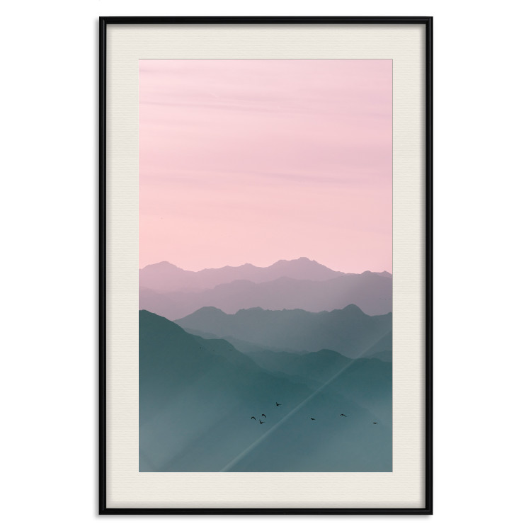 Wall Poster Sunrise Mountains - mountainous landscape against a pink sky backdrop 116703 additionalImage 18