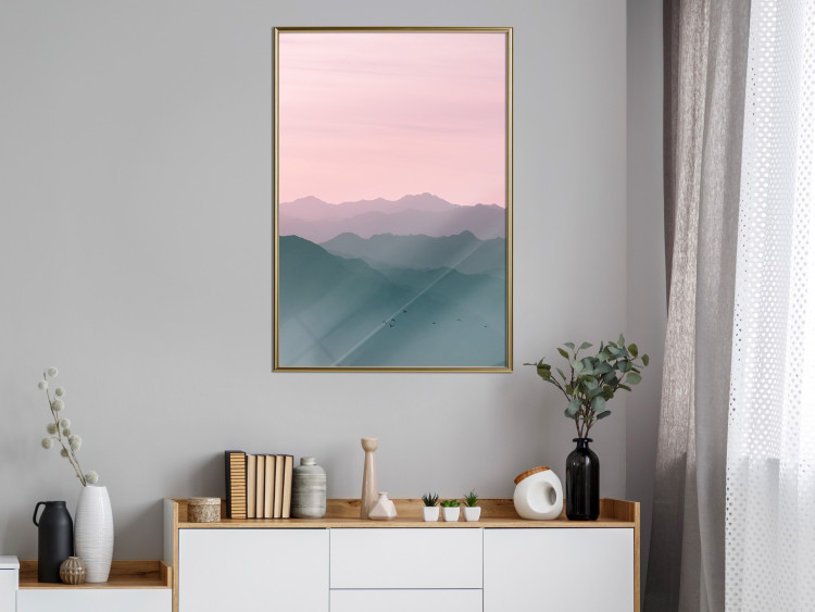 Wall Poster Sunrise Mountains - mountainous landscape against a pink sky backdrop 116703 additionalImage 5