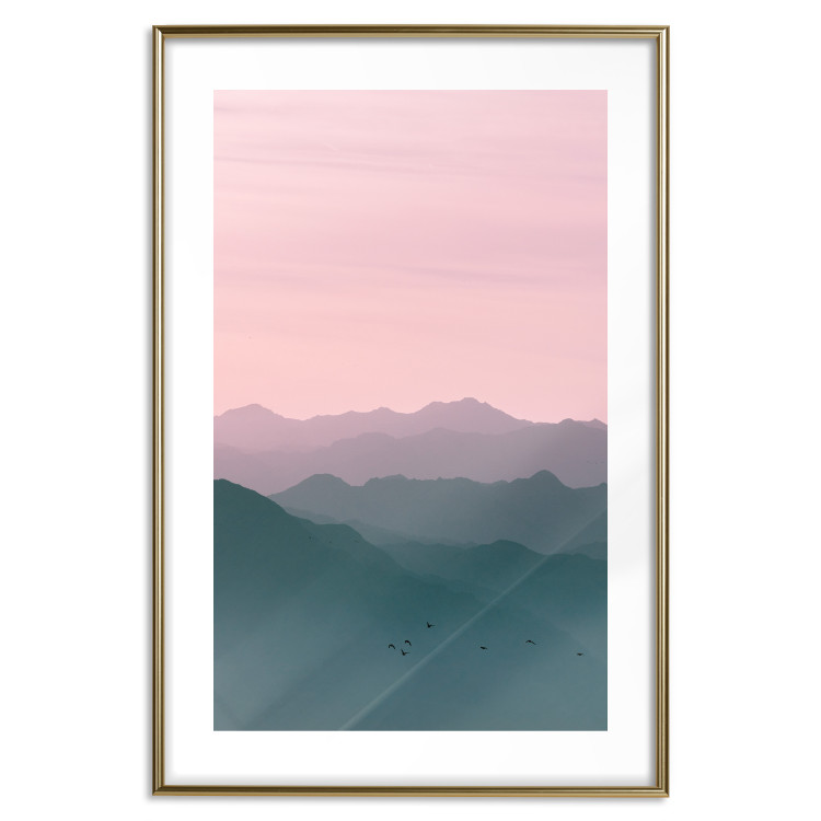 Wall Poster Sunrise Mountains - mountainous landscape against a pink sky backdrop 116703 additionalImage 16