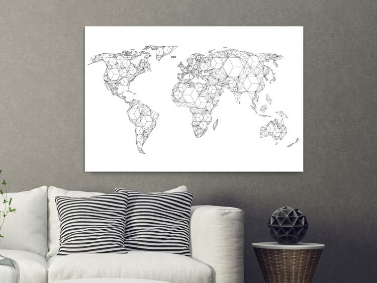 Canvas Continents in Geometric Form (1-part) - Shapes on World Map 117203 additionalImage 3
