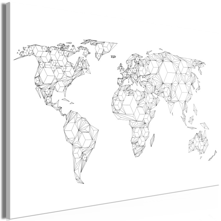 Canvas Continents in Geometric Form (1-part) - Shapes on World Map 117203 additionalImage 2