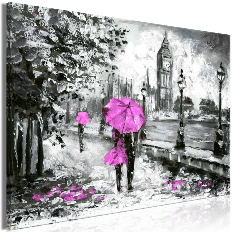 Canvas Art Print Walk in London (1 Part) Wide Pink 123103 additionalImage 2