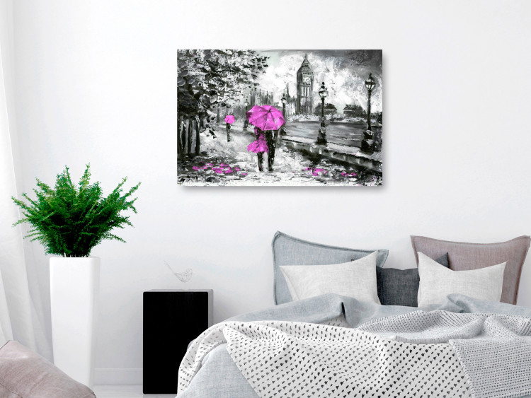 Canvas Art Print Walk in London (1 Part) Wide Pink 123103 additionalImage 3