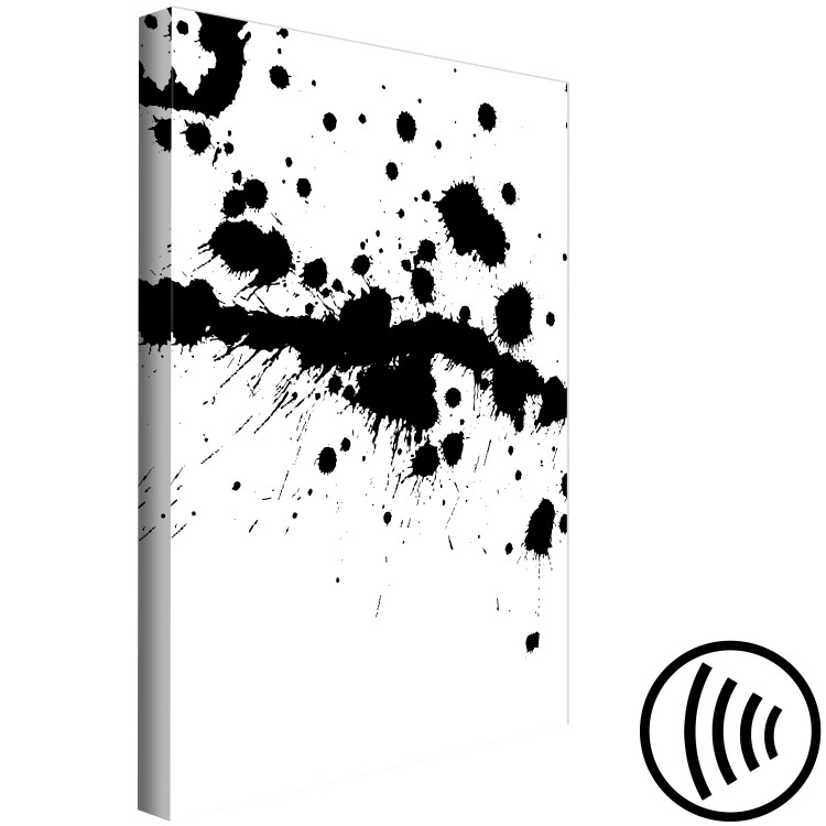 Canvas Abstraction with blots - pattern with black blots on white background 123503 additionalImage 6