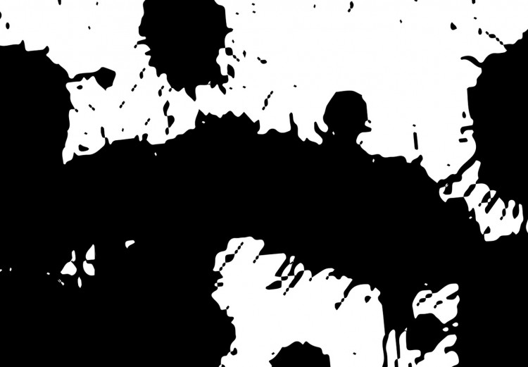 Canvas Abstraction with blots - pattern with black blots on white background 123503 additionalImage 5