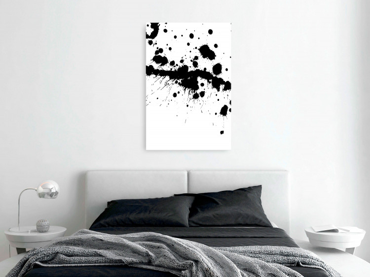 Canvas Abstraction with blots - pattern with black blots on white background 123503 additionalImage 3