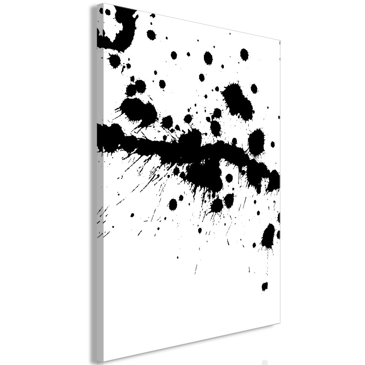 Canvas Abstraction with blots - pattern with black blots on white background 123503 additionalImage 2
