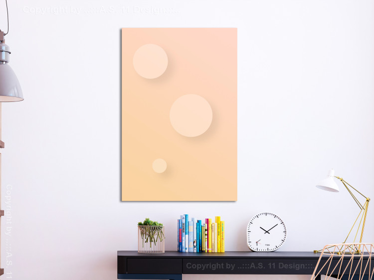 Canvas Print Pastel circles - an abstract composition in a beige and pink colour 123803 additionalImage 3
