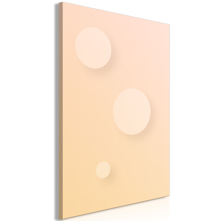 Canvas Print Pastel circles - an abstract composition in a beige and pink colour 123803 additionalImage 2