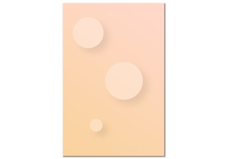 Canvas Print Pastel circles - an abstract composition in a beige and pink colour 123803