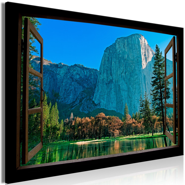 Canvas Open window mountain view - mountain landscape seen from house depth 125003 additionalImage 2