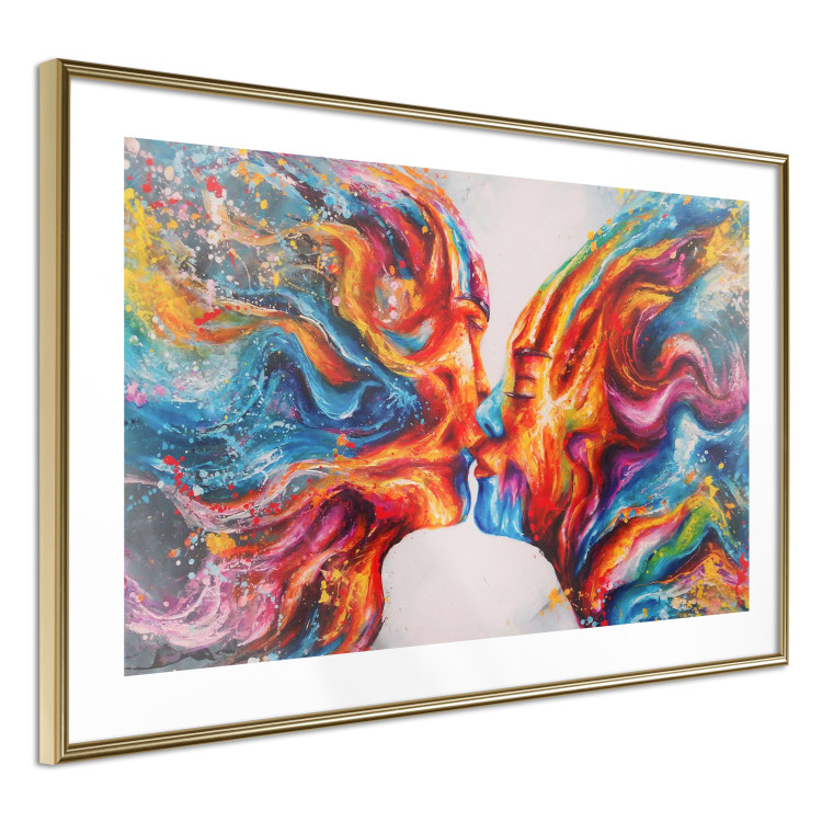 Wall Poster Hot Kiss - abstract romantic couple on a white background 127203 additionalImage 7