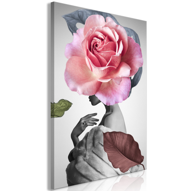 Canvas Print Rose and Fur (1 Part) Vertical 127303 additionalImage 2