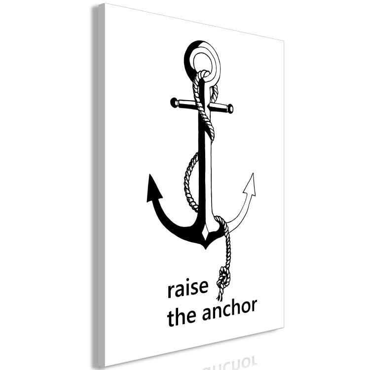 Canvas Print Black English Raise the anchor sign - a marine composition 127803 additionalImage 2