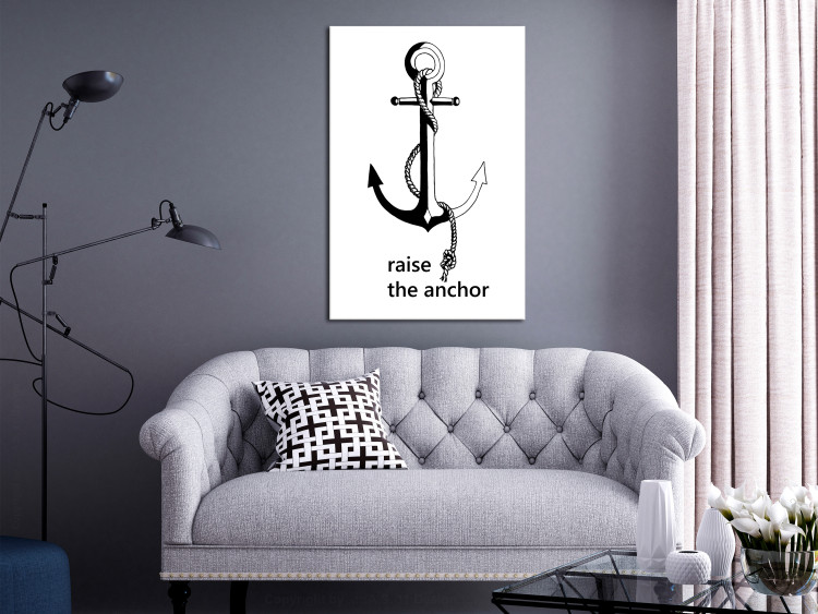 Canvas Print Black English Raise the anchor sign - a marine composition 127803 additionalImage 3