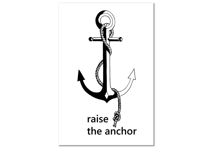 Canvas Print Black English Raise the anchor sign - a marine composition 127803