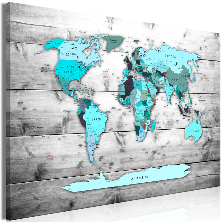 Large canvas print World Map: Blue World [Large Format] 128503 additionalImage 3