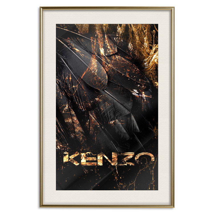 Poster Jungle Scent - golden abstraction with luxury-themed text 131803 additionalImage 20