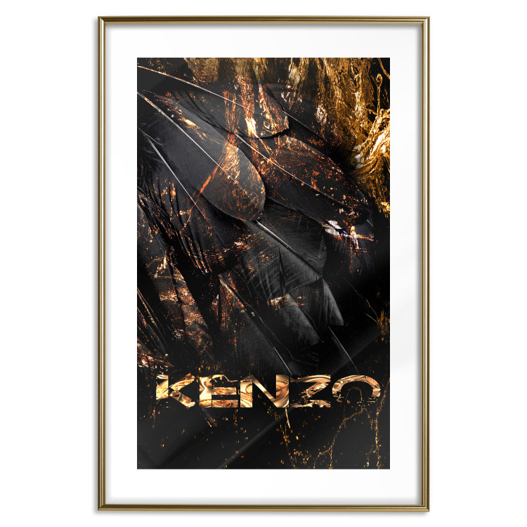 Poster Jungle Scent - golden abstraction with luxury-themed text 131803 additionalImage 16
