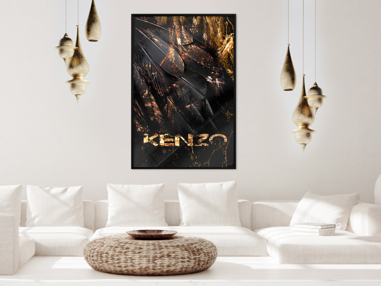 Poster Jungle Scent - golden abstraction with luxury-themed text 131803 additionalImage 6