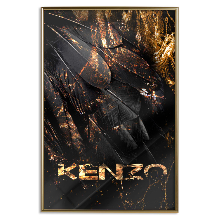 Poster Jungle Scent - golden abstraction with luxury-themed text 131803 additionalImage 21