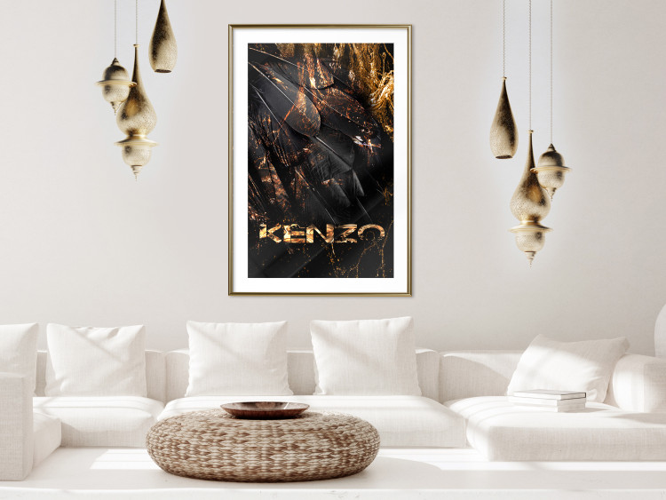 Poster Jungle Scent - golden abstraction with luxury-themed text 131803 additionalImage 15
