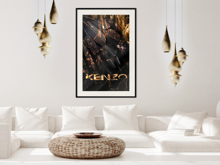 Poster Jungle Scent - golden abstraction with luxury-themed text 131803 additionalImage 24
