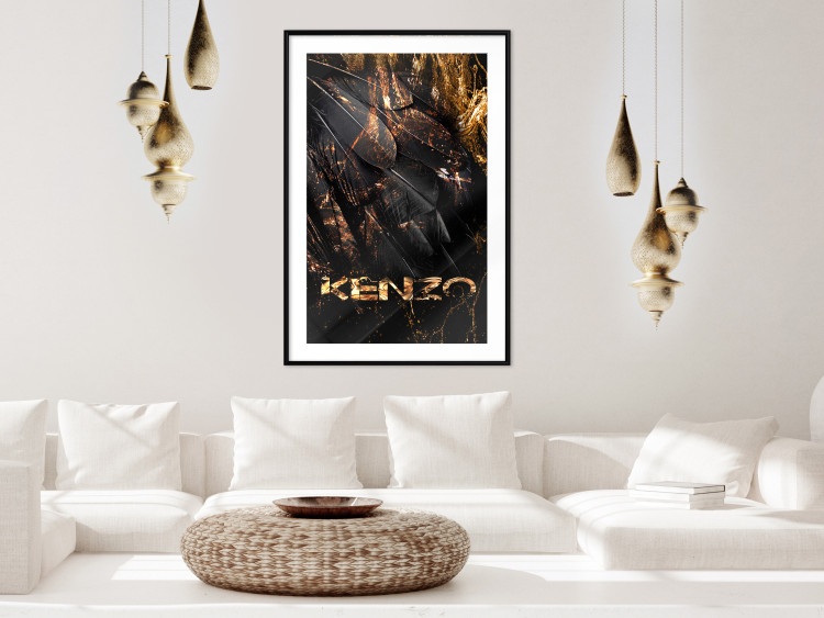 Poster Jungle Scent - golden abstraction with luxury-themed text 131803 additionalImage 23