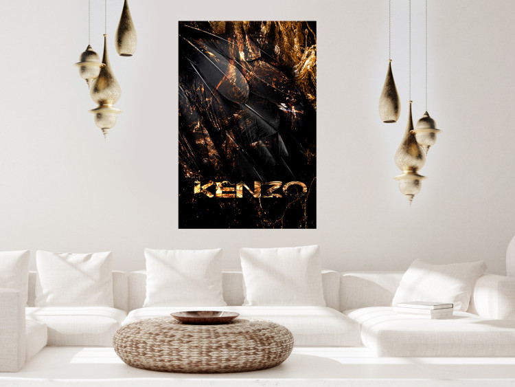 Poster Jungle Scent - golden abstraction with luxury-themed text 131803 additionalImage 2