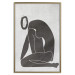 Poster Figure in Contemplation - dark silhouette of a kneeling woman on a gray background 134203 additionalThumb 17