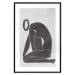 Poster Figure in Contemplation - dark silhouette of a kneeling woman on a gray background 134203 additionalThumb 15