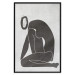 Poster Figure in Contemplation - dark silhouette of a kneeling woman on a gray background 134203 additionalThumb 16