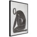 Poster Figure in Contemplation - dark silhouette of a kneeling woman on a gray background 134203 additionalThumb 11