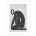 Poster Figure in Contemplation - dark silhouette of a kneeling woman on a gray background 134203 additionalThumb 19