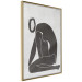 Poster Figure in Contemplation - dark silhouette of a kneeling woman on a gray background 134203 additionalThumb 12