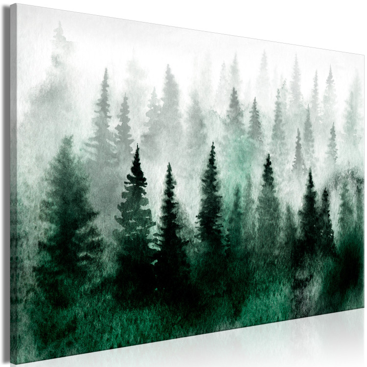 Canvas Misty Scandinavian Forest (1-piece) Wide - landscape of trees in fog 134603 additionalImage 2