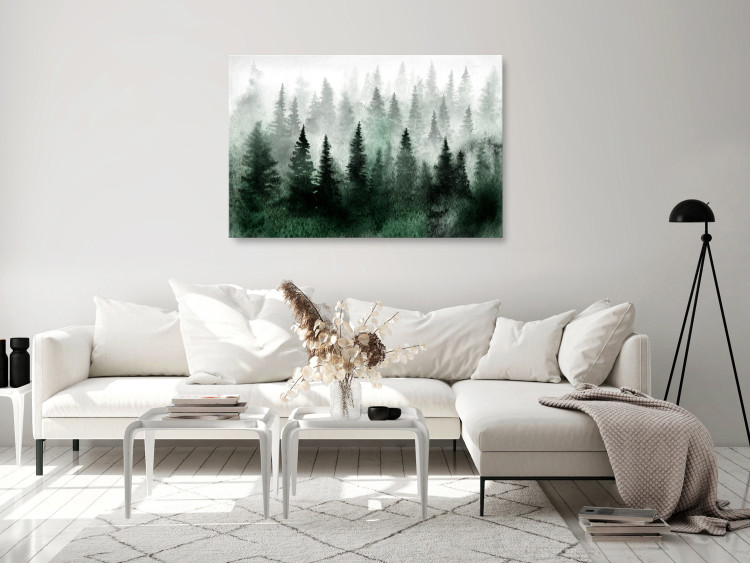 Canvas Misty Scandinavian Forest (1-piece) Wide - landscape of trees in fog 134603 additionalImage 3
