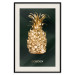 Poster Golden Exoticism - golden pineapple composition on a dark green background 135603 additionalThumb 16