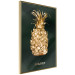 Poster Golden Exoticism - golden pineapple composition on a dark green background 135603 additionalThumb 12